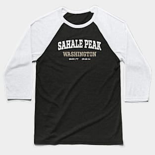 Sahale Peak Washington White Vintage Arch Baseball T-Shirt